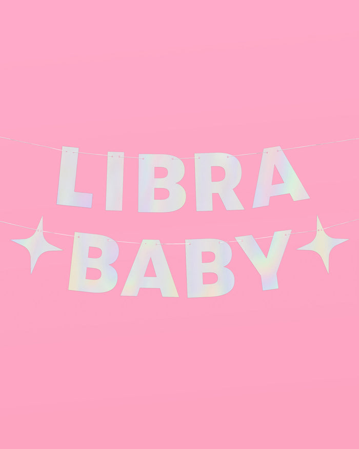 Libra Baby Banner - iridescent foil banner