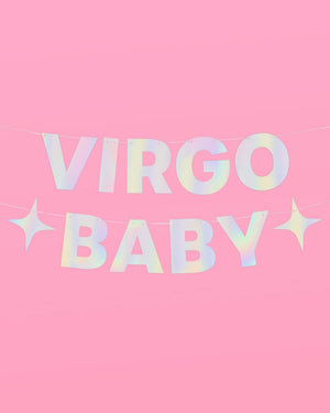 Virgo Baby Banner - iridescent foil banner