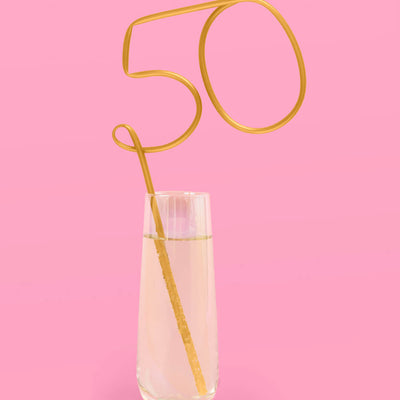 Half Way There Straw - XL gold 50 straw