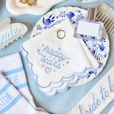 Happy Tears Hanky - embroidered handkerchief
