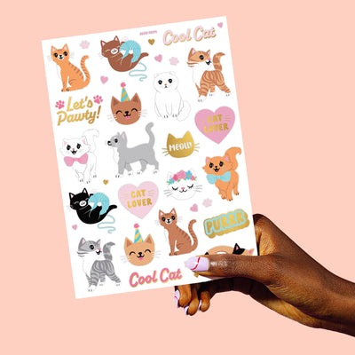 Cool Cat Tats - 42 foil temporary tattoos