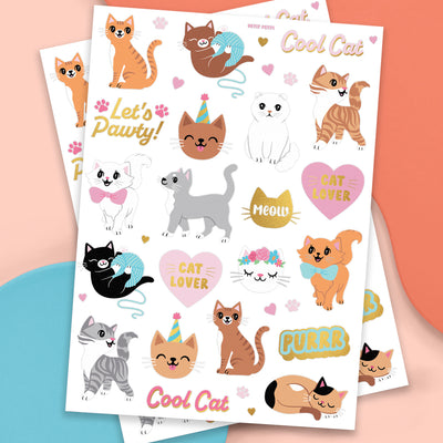 Cool Cat Tats - 42 foil temporary tattoos