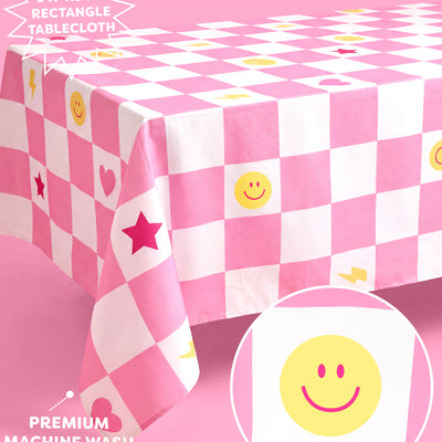 Preppy Party Tablecloth - washable table cover