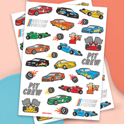 Racecar Tats - 44 foil temporary tattoos