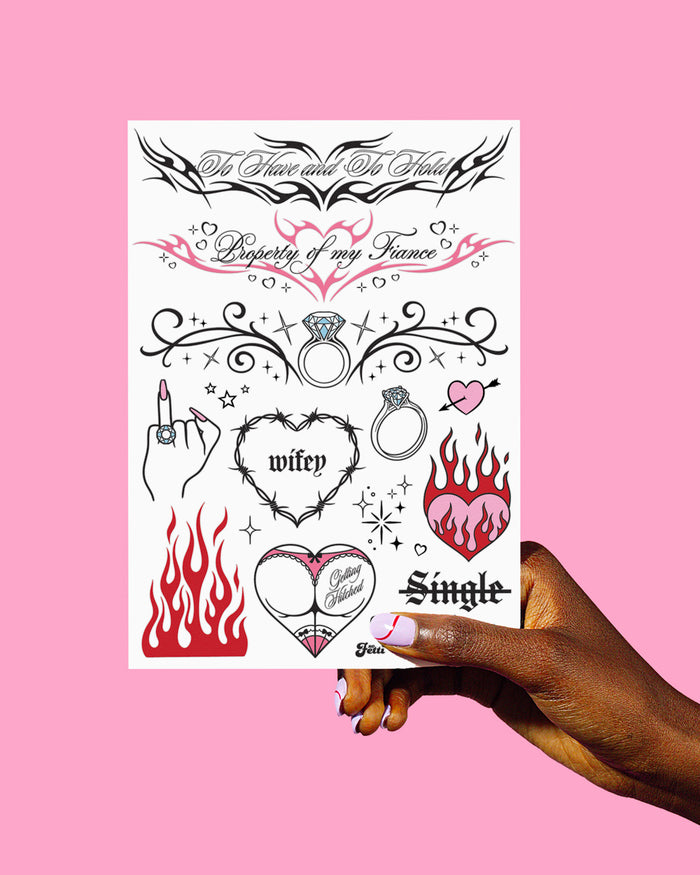 Trophy Wife Tats - 56 temporary tattoos