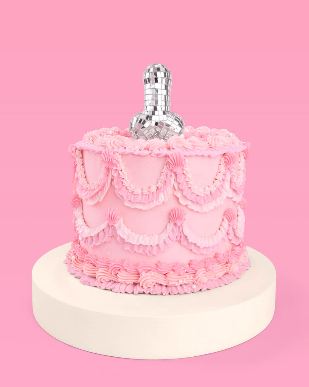 Penis Disco Topper - mirrored cake topper