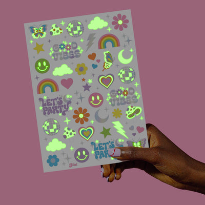 Rave Girl Glo Tats - 82 foil temporary tattoos