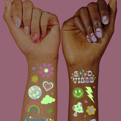 Rave Girl Glo Tats - 82 foil temporary tattoos
