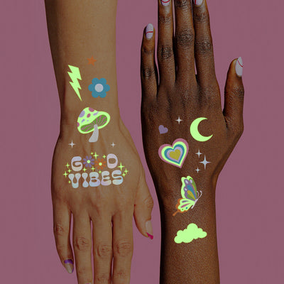 Rave Girl Glo Tats - 82 foil temporary tattoos