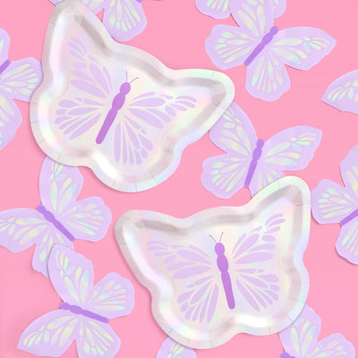 Butterfly Plates - 25 foil paper plates