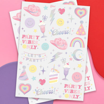 Preppy Party Tats - 50 foil temporary tattoos