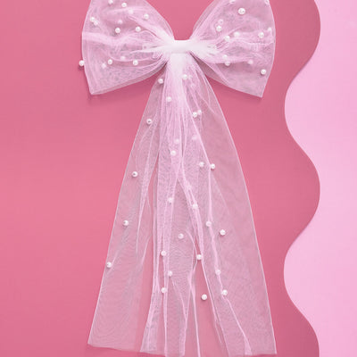 Bow to Be - white + pearl bow