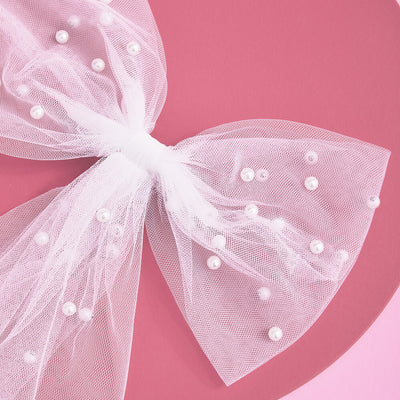 Bow to Be - white + pearl bow
