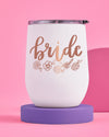 Classic Bride Tumbler - white + rose gold tumbler