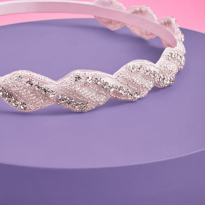 Mirror Ball Veil - silver beaded veil