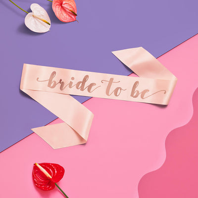 Rose Golden Sash - rose gold silk + foil