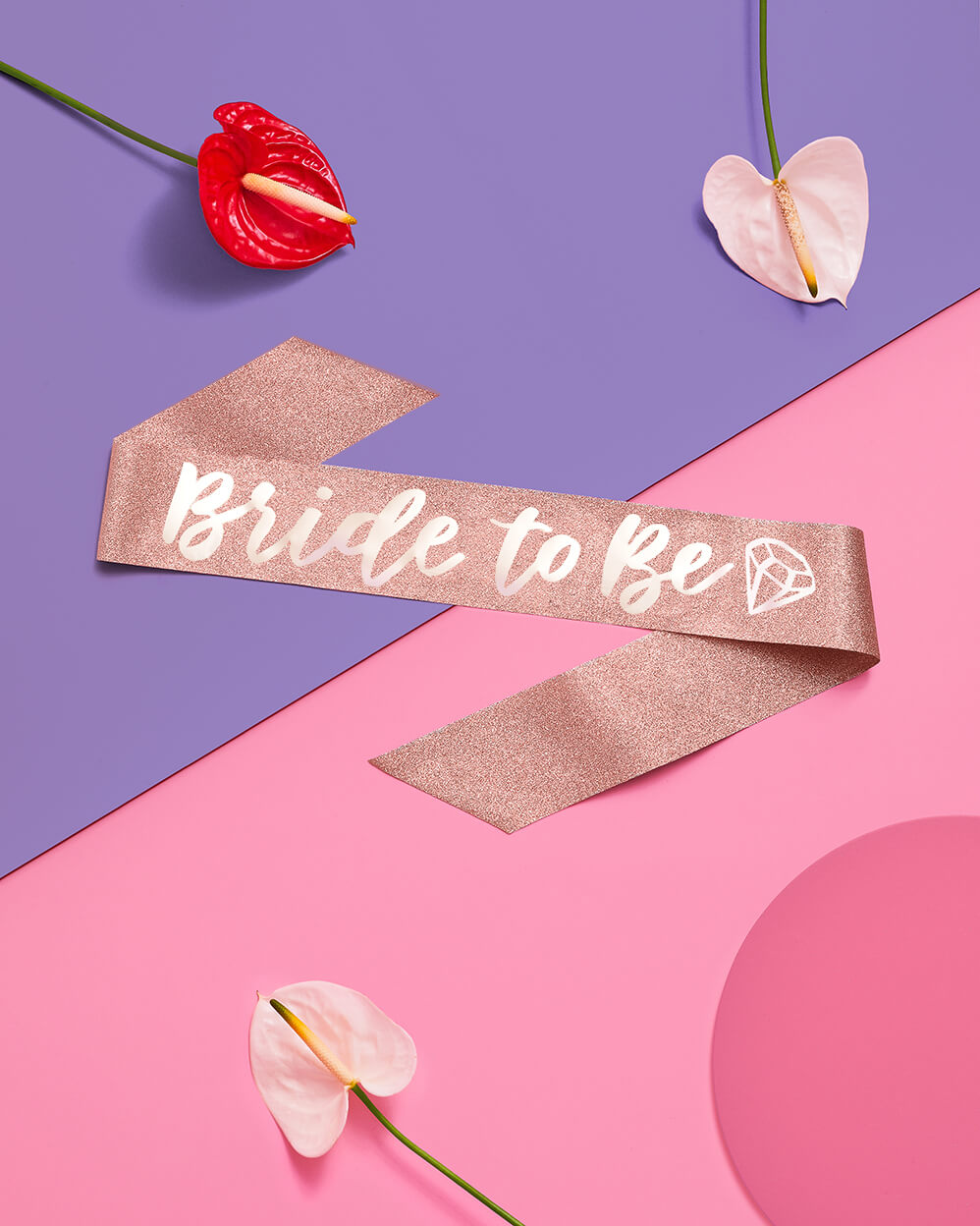 Bling Ring Sash  - rose gold glitter + foil