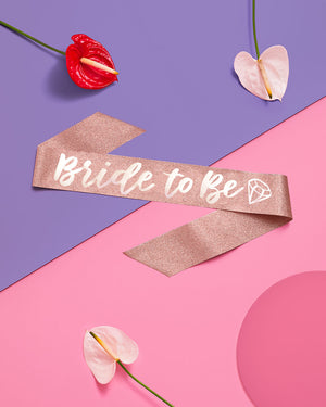 Bling Ring Sash  - rose gold glitter + foil