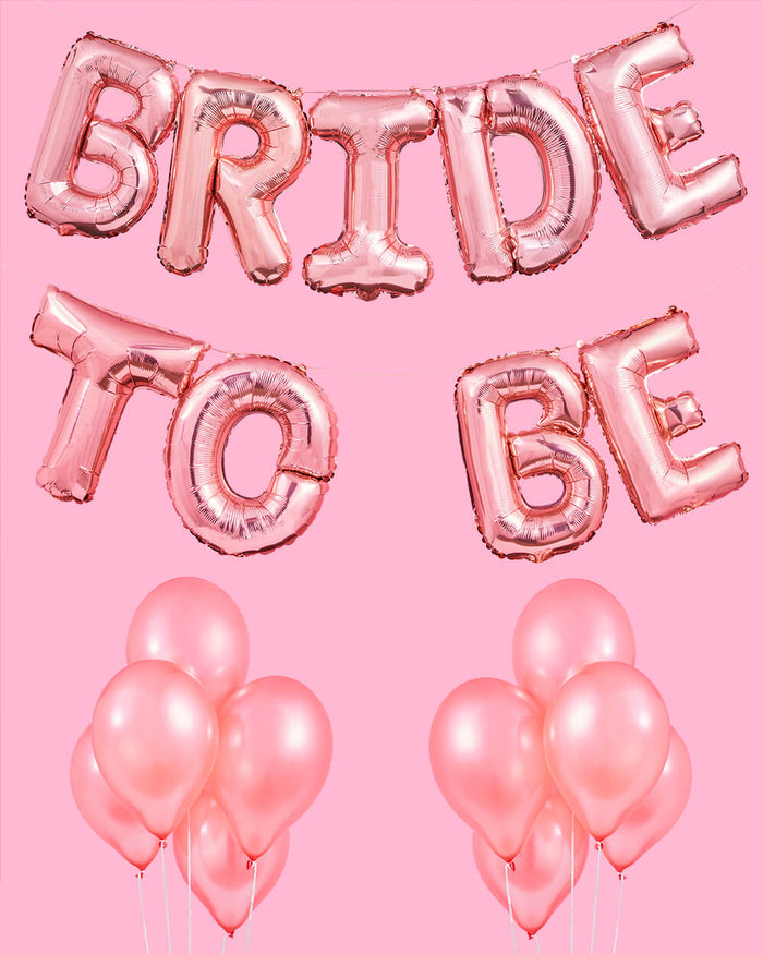 Bride to Be Balloons - foil + latex balloon kit
