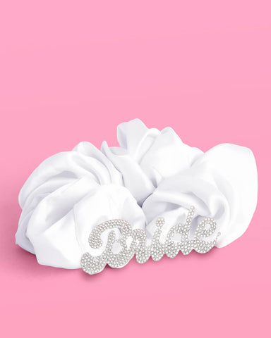Bride Scrunchie - white satin scrunchie