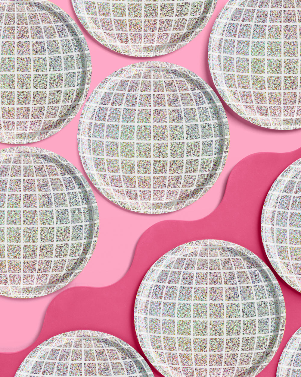 Shimmer Disco Plates - 25 foil paper plates