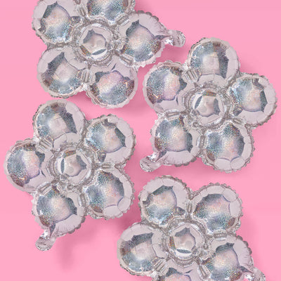 Shimmer Flower Balloon - 4 iridescent balloons