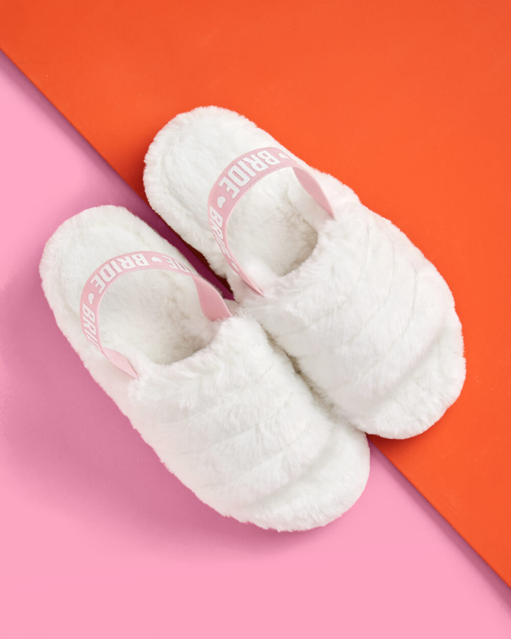 Bride 2 Be Slippers - white fur slippers