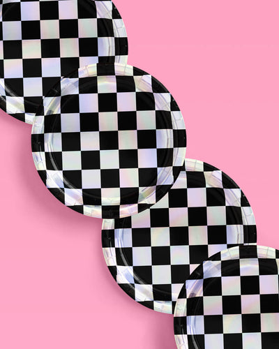 Checked Out Plates - 25 paper plates