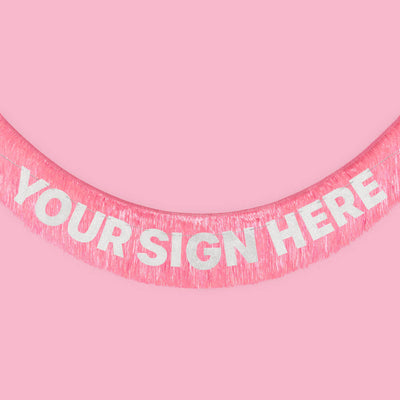 That's Hot Fringe - pink foil banner