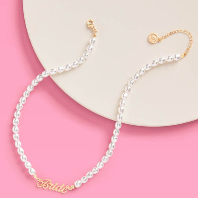 That Bride Necklace - gold nameplate necklace