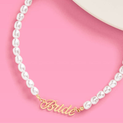That Bride Necklace - gold nameplate necklace