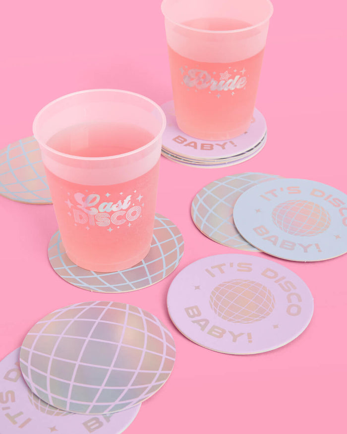 Disco Drinks Pack - disco straws + coasters