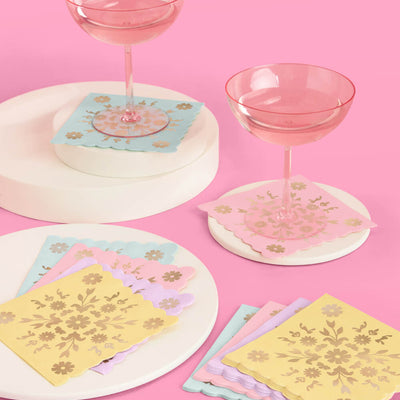 Tea Time Pack - plates, napkins + coupe glasses