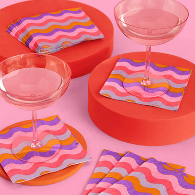 Groovy Party Pack - plates, napkins + cups