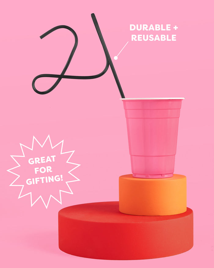 21 Forever Straw - XL black 21 straw