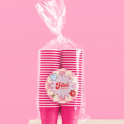 That's Hot Shots - 50 hot pink plastic cups