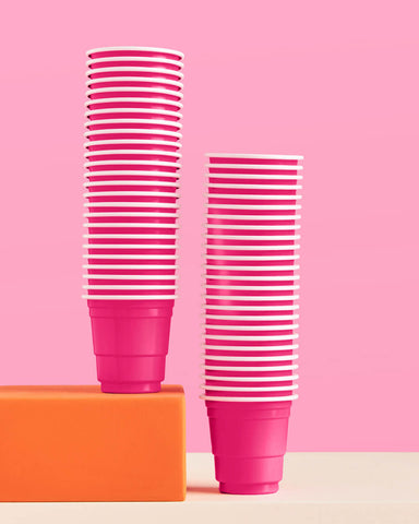 That's Hot Shots - 50 hot pink plastic cups