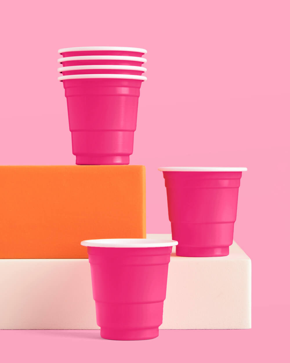 That's Hot Shots - 50 hot pink plastic cups