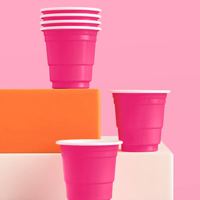 That's Hot Shots - 50 hot pink plastic cups