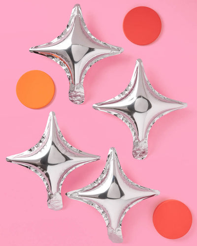 Sparkle Balloon - 6 pc silver foil set