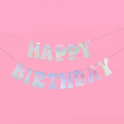 HBD Banner - iridescent foil banner