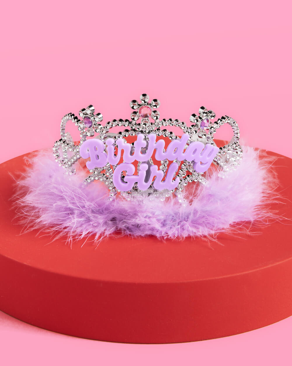 Birthday Girl Tiara - acrylic, sparkles + fur