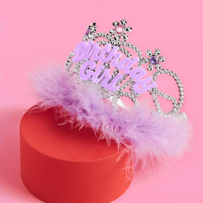 Birthday Girl Tiara - acrylic, sparkles + fur
