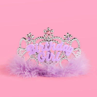 Birthday Girl Tiara - acrylic, sparkles + fur