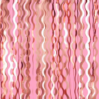 Keep It Wavy Curtain - rose gold foil curtain
