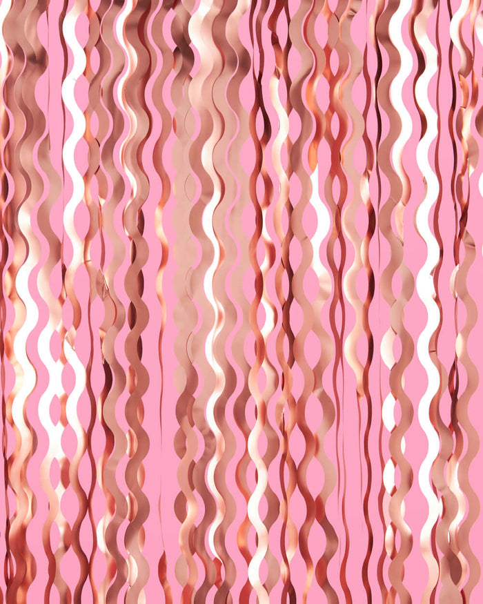 Keep It Wavy Curtain - rose gold foil curtain