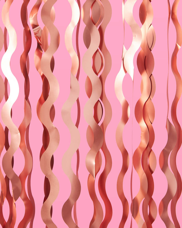 Keep It Wavy Curtain - rose gold foil curtain