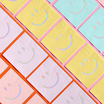 Smiley Setting Pack - plates, napkins + coasters