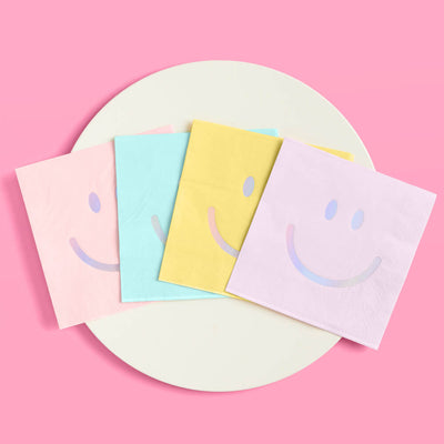 Smiley Setting Pack - plates, napkins + coasters