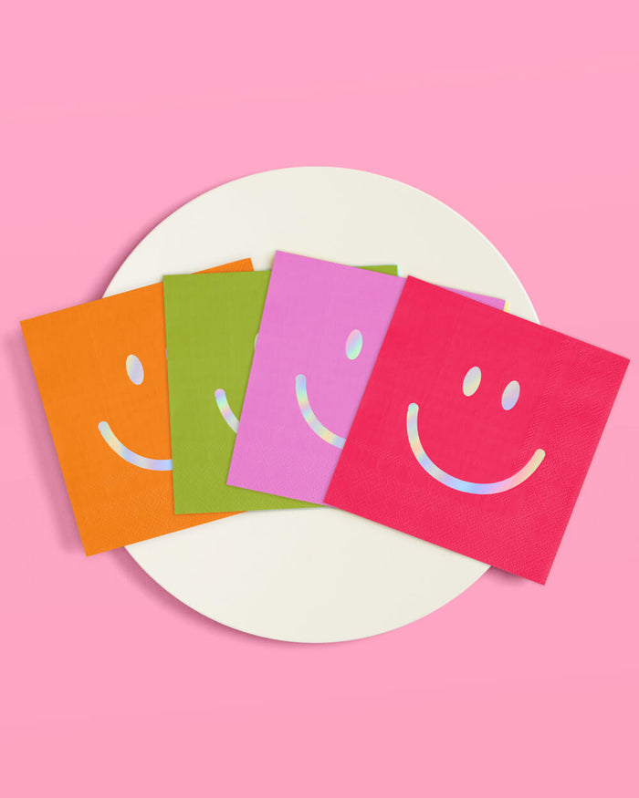 Super Smiley Napkins - 24 foil napkins